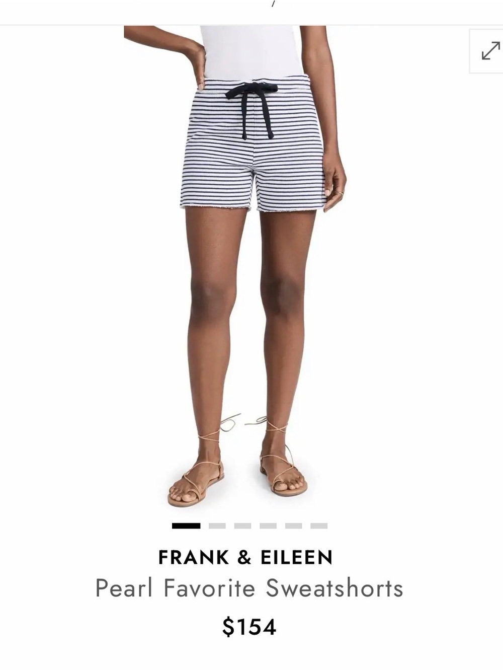 Frank & Eileen Pearl Favorite Sweatshorts - Navy and White - Size Medium